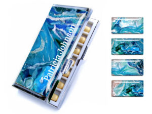 7 day Pill Box - PILB105 - main image, front view to show the design details, by terlis designs.