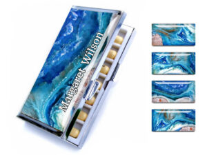 7 day Pill Case - PILB139 - main image, front view to show the design details, by terlis designs.