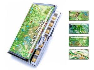 Birth Control Pill Case - PILB162 - main image, front view to show the design details, by terlis designs.