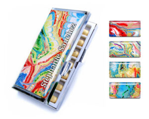 Birth Control Pill Organizer - PILB45 - main image, front view to show the design details, by terlis designs.