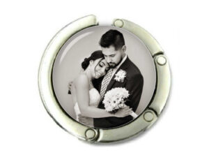 Custom Photo purse hook for table, item sku PURH481, front view to show the design details, by terlis designs.