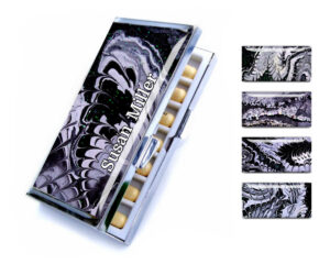 Discreet Pill Case - PILB187 - main image, front view to show the design details, by terlis designs.