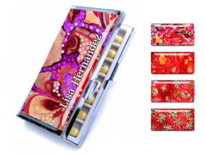 Medicine Pill Box - PILB101 - main image, front view to show the design details, by terlis designs.