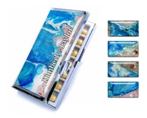 Ocean art Pill Organizer - PILB59 - main image, front view to show the design details, by terlis designs.
