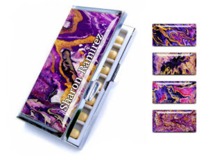 Travel Pill Organizer - PILB27 - main image, front view to show the design details, by terlis designs.