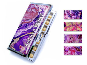 Vitamin Pill Organizer - PILB34 - main image, front view to show the design details, by terlis designs.