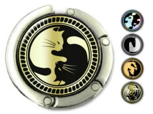 Yin yang handbag hanger for bar - PURH4181 - main Image, Front View To Show The Design Details. Created By Terlis Designs.