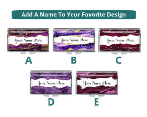 Custom Name Birth Control Pill Holder - PILB191, front view to show the design choices with an option to personalize with a name.