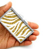 Custom Name Birth Control pill dispenser - PILB452, laying on a woman's hand to show the size, image by Terlis Designs.