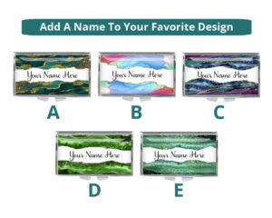 Custom Name Cute Pill Holder - PILB193, front view to show the design choices with an option to personalize with a name.