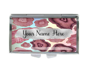 Custom Name Daily Pill Container - PILB201A - variation image, front view to show the design details, by terlis designs.