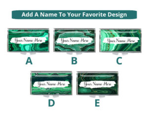 Custom Name Discreet Pill Holder - PILB196, front view to show the design choices with an option to personalize with a name.