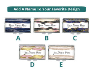 Custom Name Small Pill Holder - PILB192, front view to show the design choices with an option to personalize with a name.