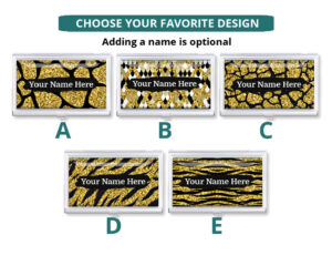 Custom Name business card case - BUS450 - Design Choices, front view to show the available design choices.
