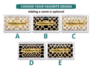 Custom Name business card holder - BUS197 - Design Choices, front view to show the available design choices.