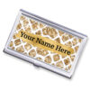Custom Name business card holder - BUS197A - Main image, front view to show the design details, by terlis designs.