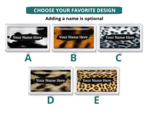 Custom Name decorative business card case - BUS449 - Design Choices, front view to show the available design choices.