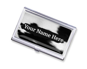 Custom Name decorative business card case - BUS449A - Main image, front view to show the design details, by terlis designs.