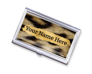 Custom Name metal business card case - BUS447A - Main image, front view to show the design details, by terlis designs.
