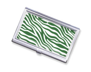 Custom Name metal credit card case - BUS202C - Variation Image, front view to show the design details, by terlis designs.