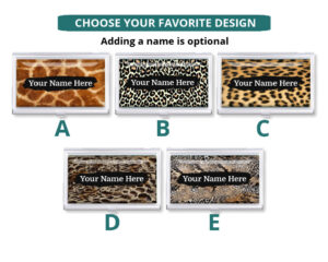 Custom Name personalized business card case - BUS448 - Design Choices, front view to show the available design choices.