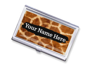 Custom Name personalized business card case - BUS448A - Main image, front view to show the design details, by terlis designs.