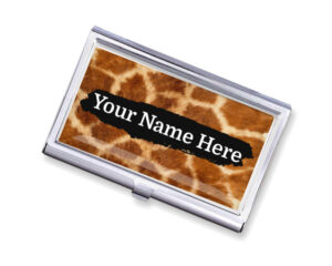 Custom Name personalized business card case - BUS448A - Main image, front view to show the design details, by terlis designs.