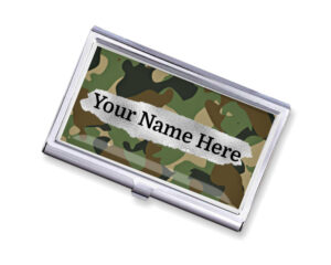 Custom Name personalized credit card case - BUS203A - Main image, front view to show the design details, by terlis designs.
