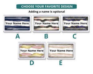 Custom Name pocket business card holder - BUS192 - Design Choices, front view to show the available design choices.