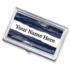 Custom Name pocket business card holder - BUS192A - Main image, front view to show the design details, by terlis designs.
