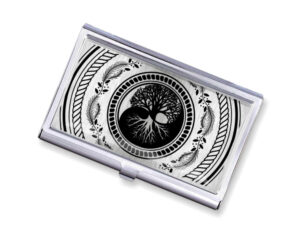 Yin Yang pocket business card case - BUS418S3B - Variation Image, front view to show the design details, by terlis designs.