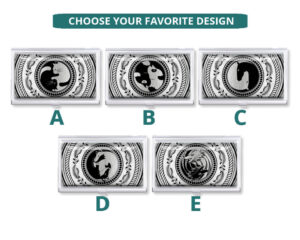 Yin Yang stainless steel business card case - BUS418S1 - Design Choices, front view to show the available design choices.