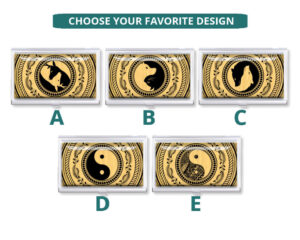 Yin Yang travel business card case - BUS418B2 - Design Choices, front view to show the available design choices.
