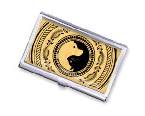 Yin Yang travel business card case - BUS418B2B - Variation Image, front view to show the design details, by terlis designs.