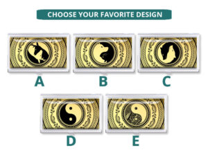 Yin Yang travel business card case - BUS418G2 - Design Choices, front view to show the available design choices.