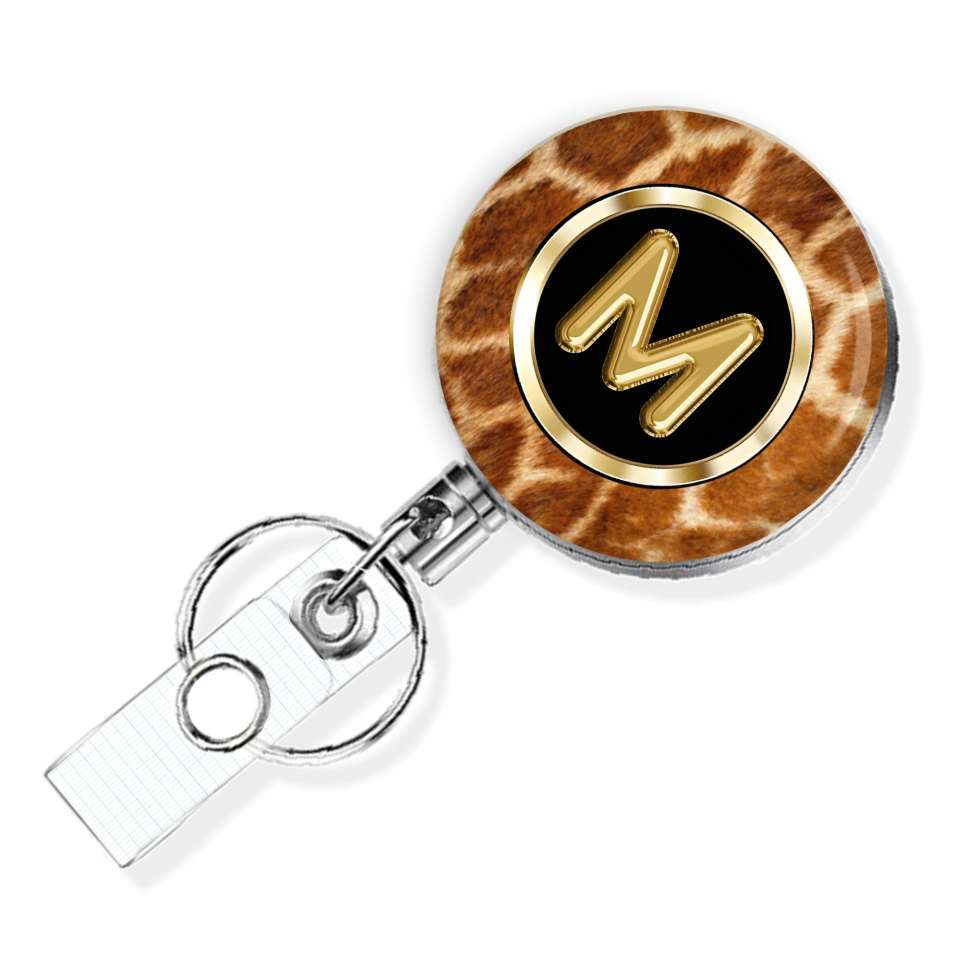 Personalized initial badge reel, wedding monogram key holder gift – Terlis  Designs