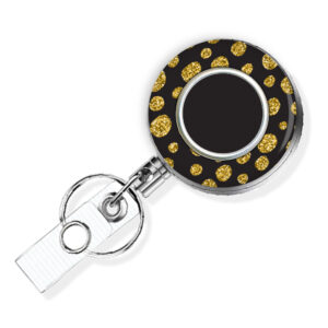 Gold Glitter doctor badge reel - BADR451E - Variation Image, showing The Design(s) You Can Choose From. Created By Terlis Designs.