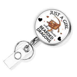 Just A Girl Who Loves Chickens retractable badge reel - BADR419B - Variation Image, showing The Design(s) You Can Choose From. Created By Terlis Designs.