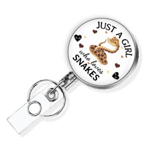 Just A Girl Who Loves Chickens retractable badge reel - BADR419E - Variation Image, showing The Design(s) You Can Choose From. Created By Terlis Designs.