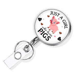 Just A Girl Who Loves Donuts badge reel - BADR424D - Variation Image, showing The Design(s) You Can Choose From. Created By Terlis Designs.