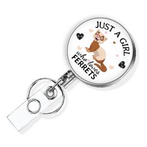 Just A Girl Who Loves Foxes retractable badge reel - BADR420D - Variation Image, showing The Design(s) You Can Choose From. Created By Terlis Designs.