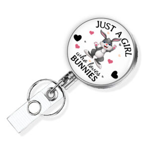 Just A Girl Who Loves Pandas badge reel - BADR421B - Variation Image, showing The Design(s) You Can Choose From. Created By Terlis Designs.