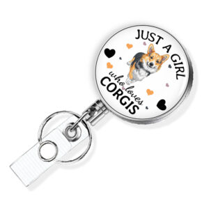 Just A Girl Who Loves Pitbulls badge reel - BADR422A - Main Image front view to show the design details. Created by Terlis Designs.