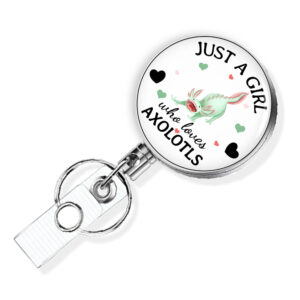 Just A Girl Who Loves Turtles badge reel - BADR423B - Variation Image, showing The Design(s) You Can Choose From. Created By Terlis Designs.