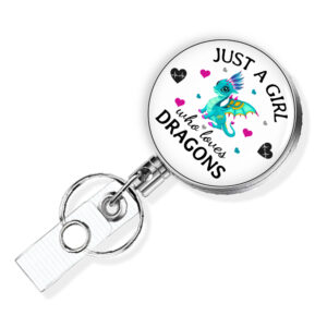 Just A Girl Who Loves Turtles badge reel - BADR423D - Variation Image, showing The Design(s) You Can Choose From. Created By Terlis Designs.