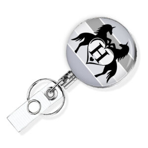 Monogram Initial retractable badge reel - BADR439A - Main Image front view to show the design details. Created by Terlis Designs.