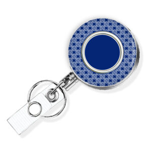 Navy Blue Tie Dye print doctor badge holder - BADR475D - Variation Image, showing The Design(s) You Can Choose From. Created By Terlis Designs.