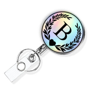 Personalized initial badge reel custom monogram - BADR417HOL - Variation Image, showing The Design(s) You Can Choose From. Created By Terlis Designs.