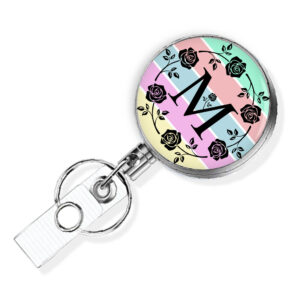 Personalized retractable badge reel - BADR438A - Main Image front view to show the design details. Created by Terlis Designs.