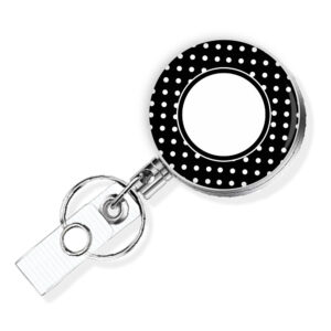 Polka Dot Art Id name tag holder - BADR467E - Variation Image, showing The Design(s) You Can Choose From. Created By Terlis Designs.
